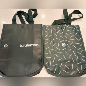 Lululemon Green Small reusable shopping bags totes NEW